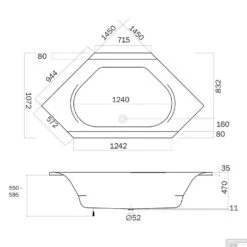 Sealskin Ligbad Senso Slimfit 145x145 Cm Wit -Thuis Badkamer sealskin ligbad senso slimfit 145x145 cm wit tech