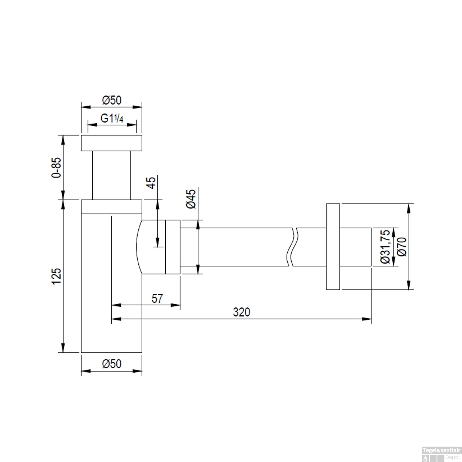 Bekersifon Design Brauer Gold Edition Geborsteld Goud 2 Bekersifon Design Brauer Gold Edition Geborsteld Goud - Afbeelding 2