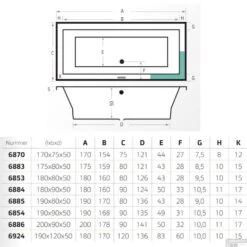 Ligbad Xenz Society Ebony 200x90x50 Cm Mat Zwart -Thuis Badkamer society technische tekening 1