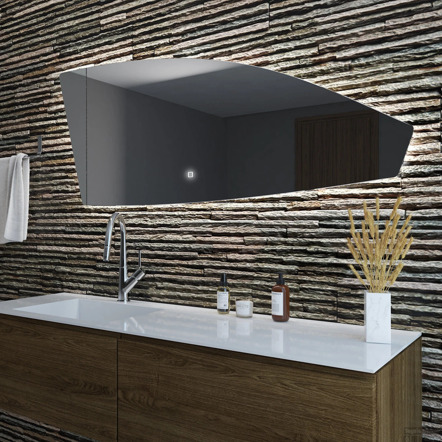 Badkamerspiegel Gliss Design Tartaros 100x50cm LED-Verlichting 2 Badkamerspiegel Gliss Design Tartaros 100x50cm LED-Verlichting - Afbeelding 2