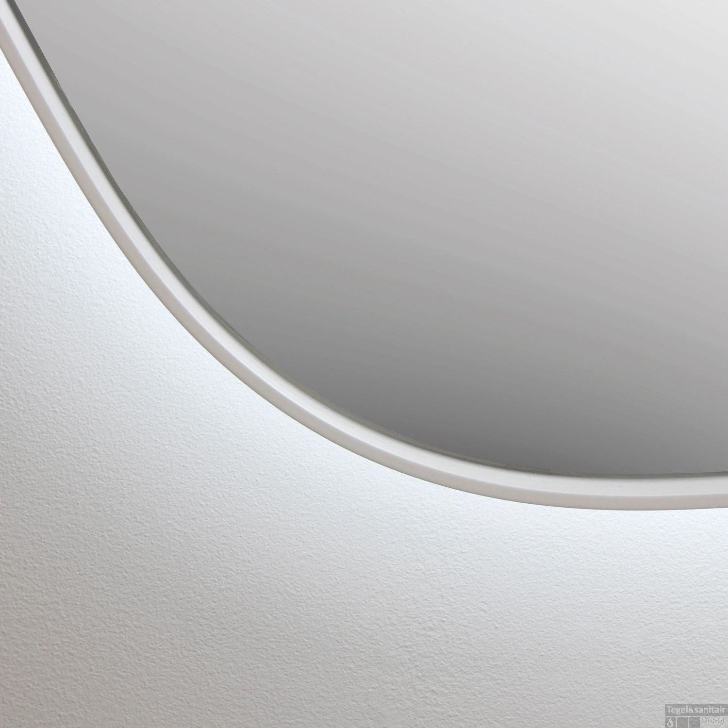 Spiegel Organisch INK SP23 120x70 Cm Met Verlichting En Spiegelverwarming Links Mat Wit - Afbeelding 2