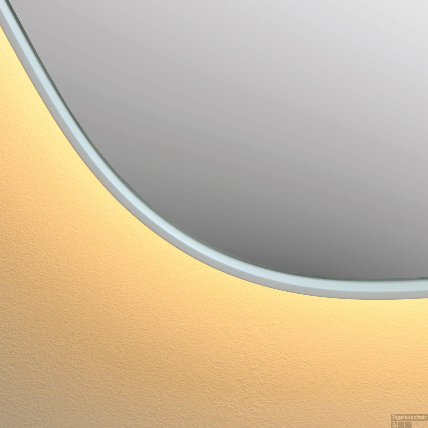 Spiegel Organisch INK SP23 120x70 Cm Met Verlichting En Spiegelverwarming Links Mat Wit - Afbeelding 3