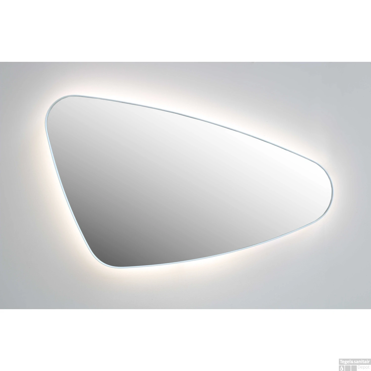 Spiegel Organisch INK SP23 120x70 Cm Met Verlichting En Spiegelverwarming Links Mat Wit