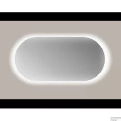 Spiegel Sanicare Q-Mirrors 120x70 Cm Ovaal Met Rondom LED Warm White En Afstandsbediening Incl. Ophangmateriaal