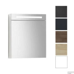 Spiegelkast Met Verlichting & Wcd 60 Cm Zwart Wenge -Thuis Badkamer spiegelkast sanilux deluxe 58x70x16 zwart wenge 24060r 3