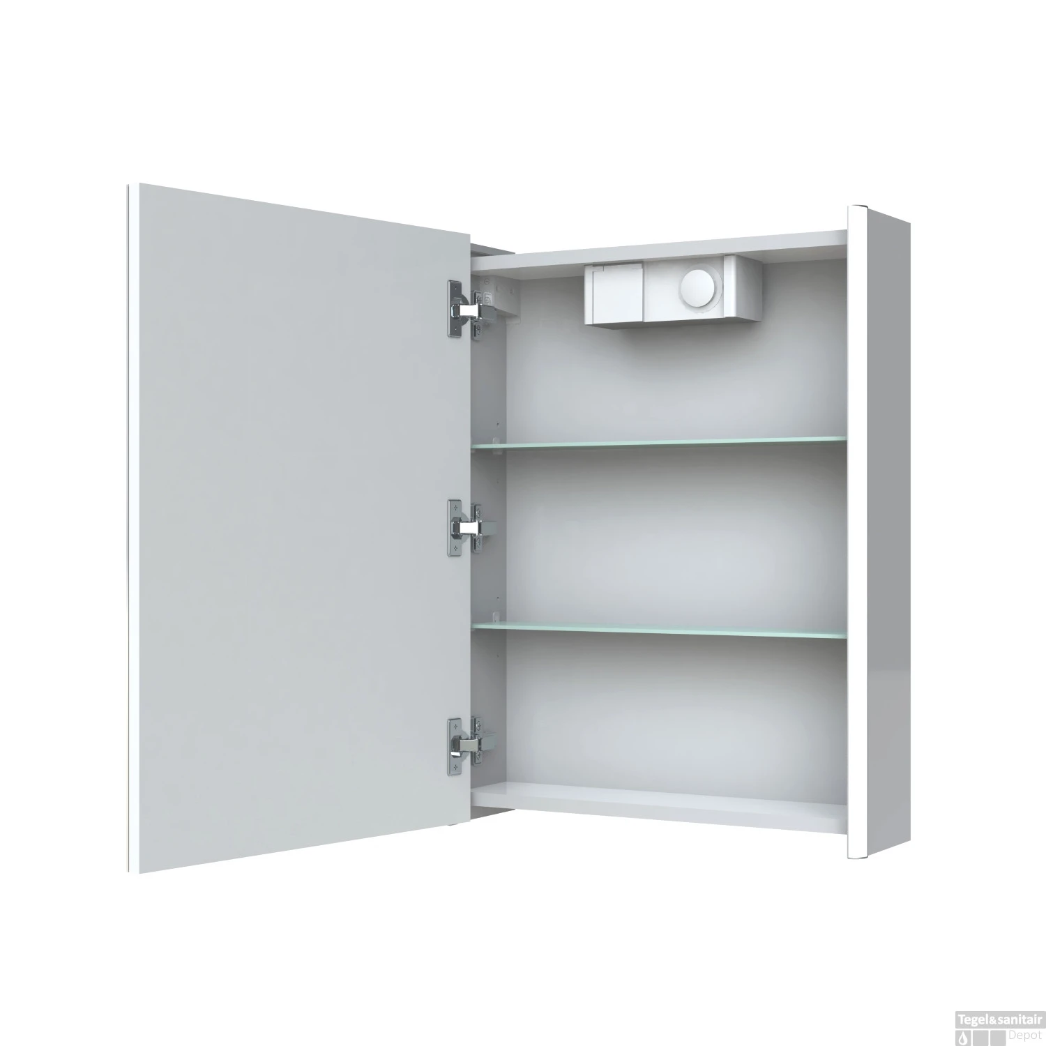 Spiegelkast Allibert Stella LED Verlichting 50x65x14cm Softclose Deur Glans Wit