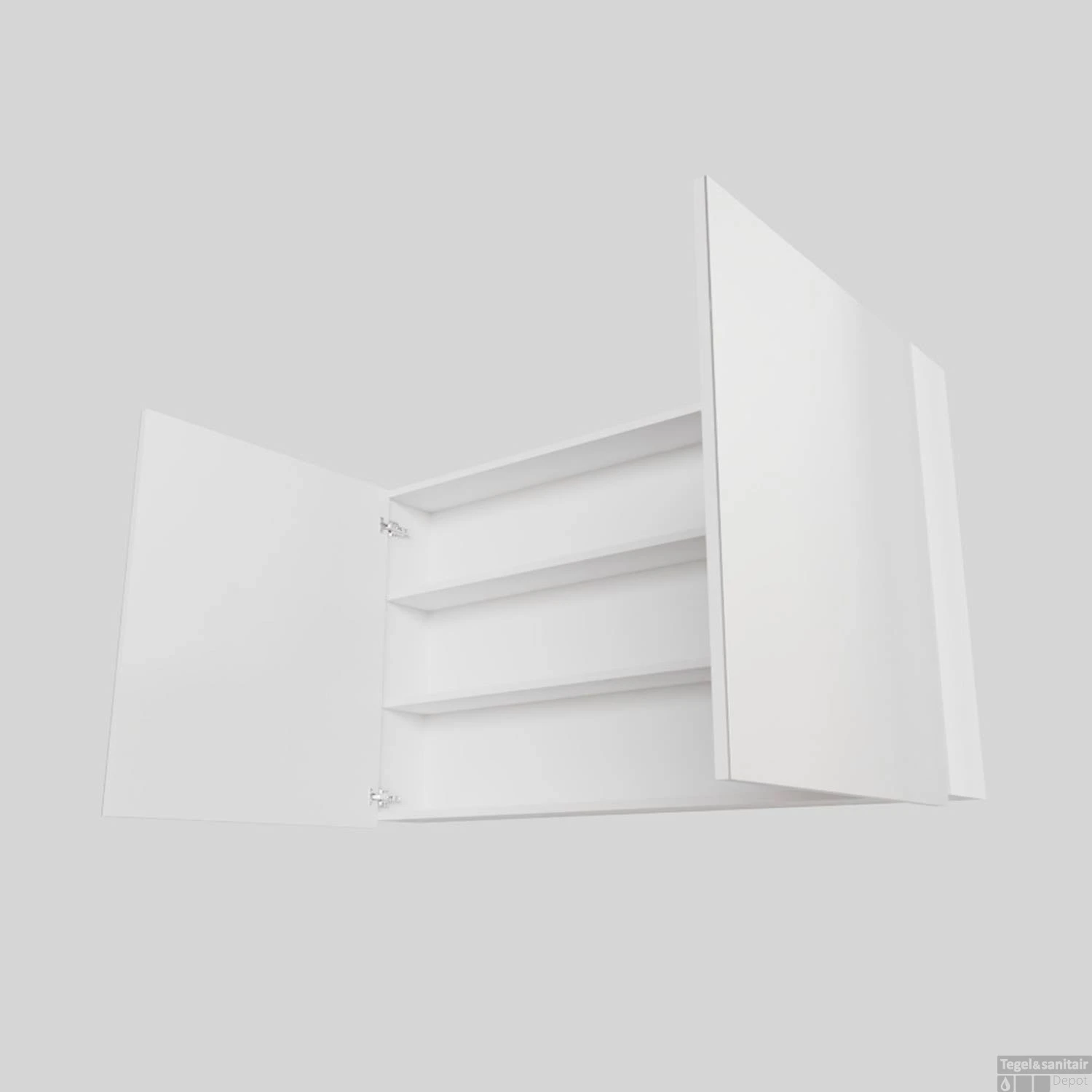 Spiegelkast Boss & Wessing Cube 120x70x16 Cm 2 Deuren Mat Wit - Afbeelding 3