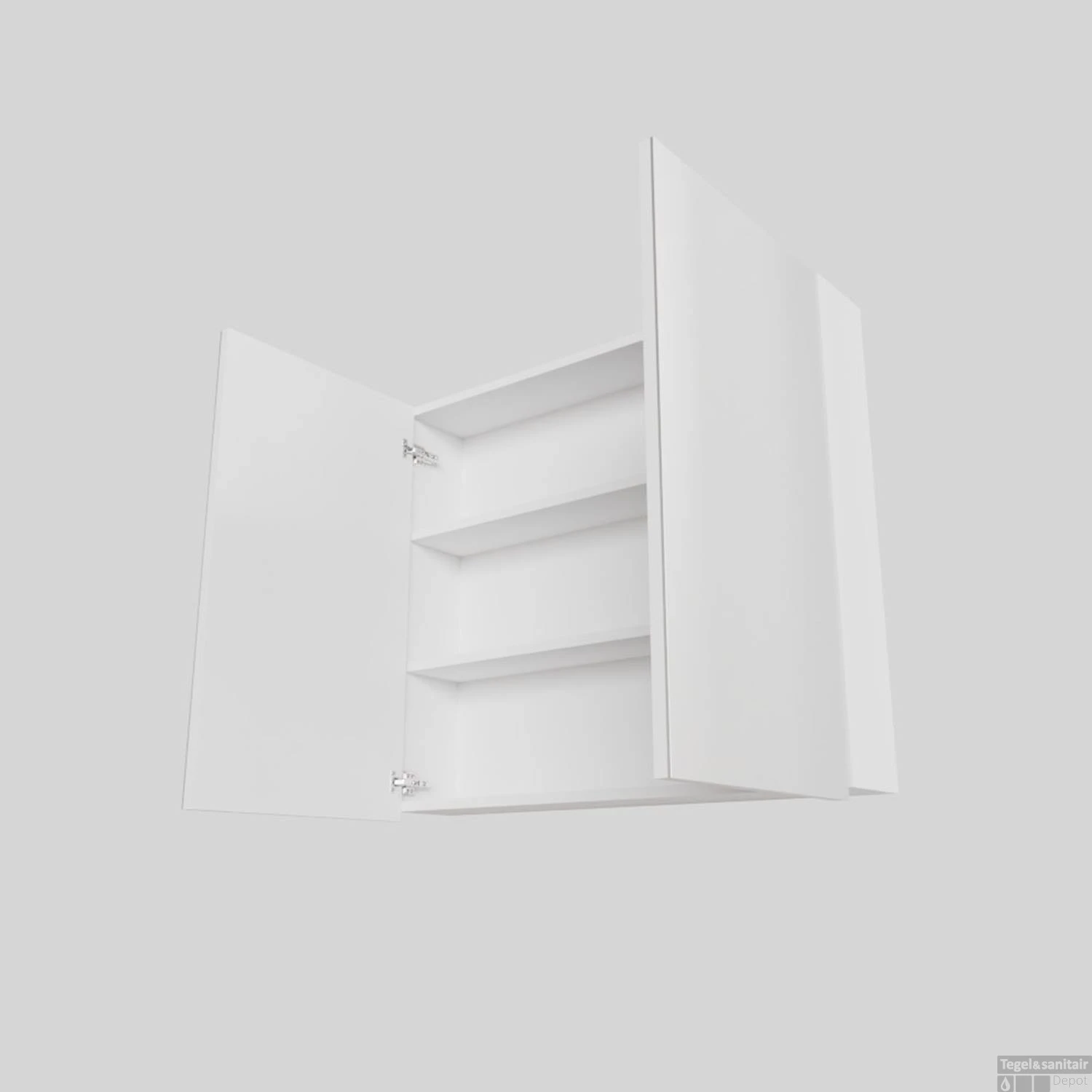 Spiegelkast Boss & Wessing Cube 80x70x16 Cm 2 Deuren Mat Wit - Afbeelding 3