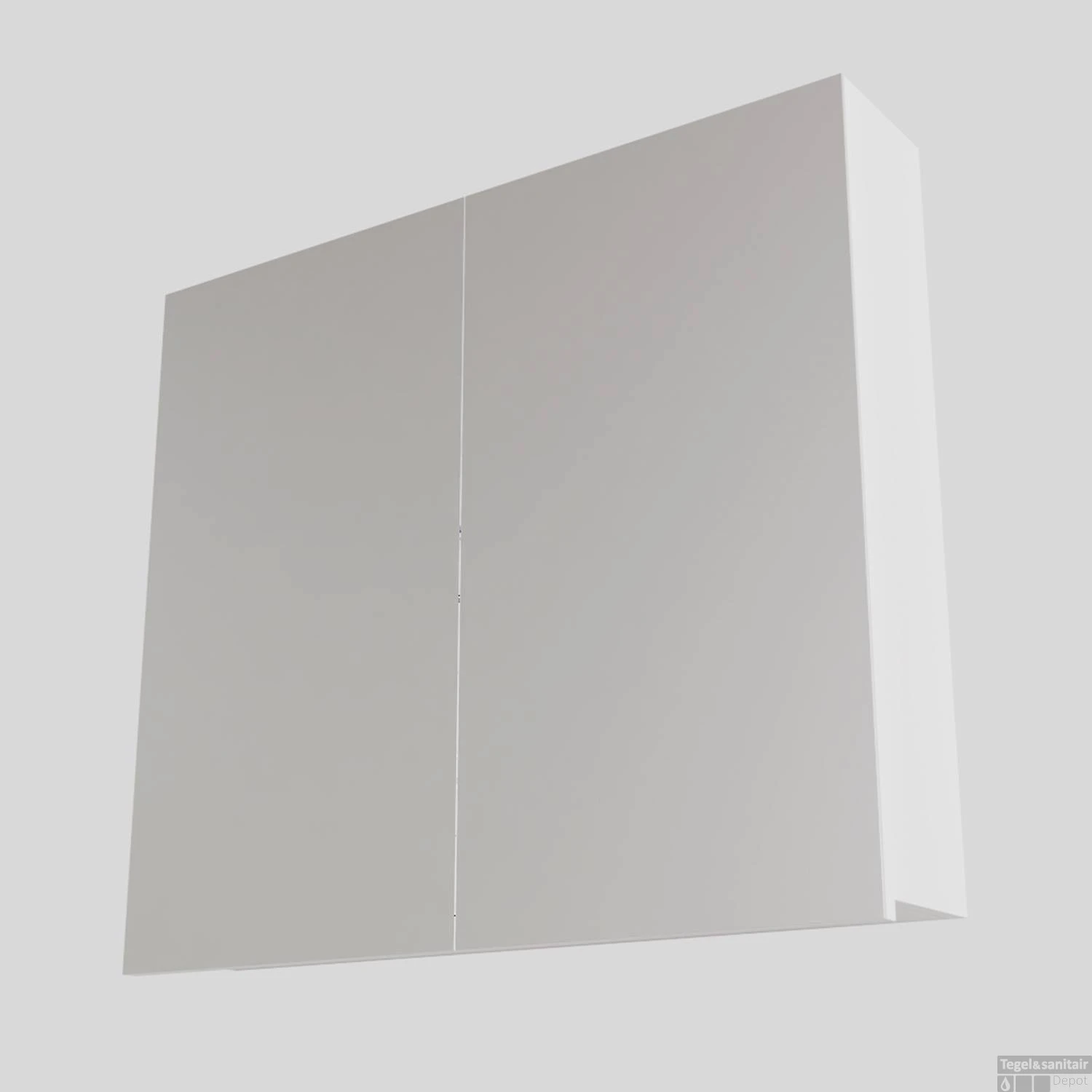 Spiegelkast Boss & Wessing Cube 80x70x16 Cm 2 Deuren Mat Wit - Afbeelding 4