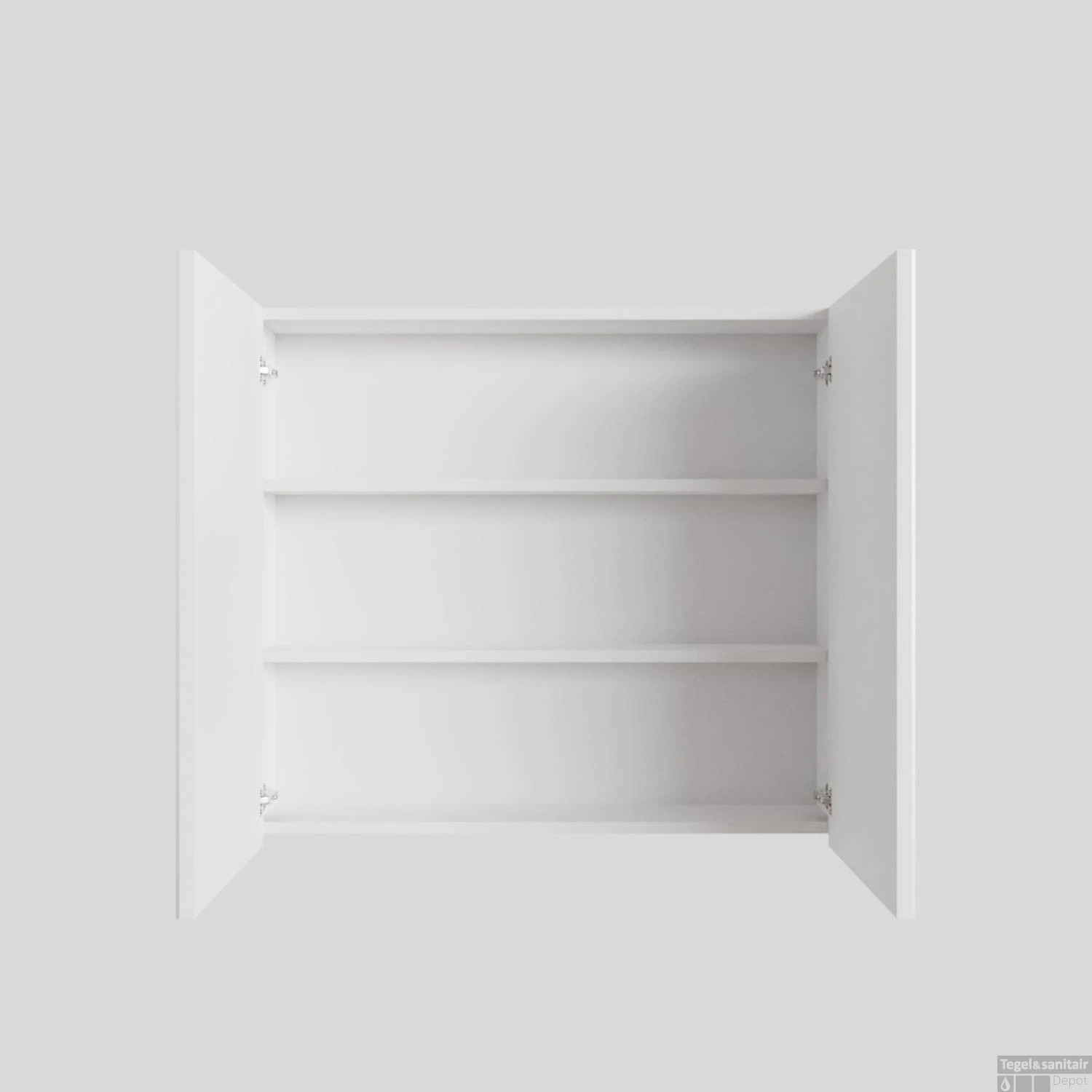 Spiegelkast Boss & Wessing Cube 80x70x16 Cm 2 Deuren Mat Wit