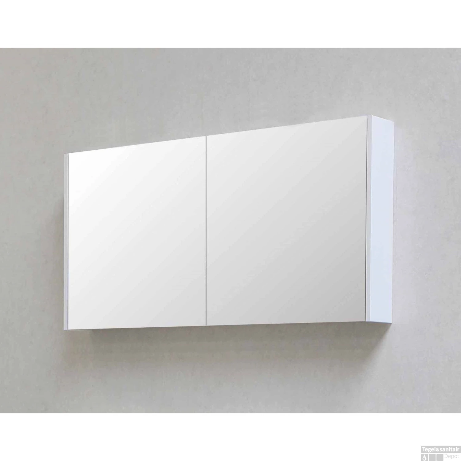 Spiegelkast BWS Salt 2 Deuren 80x60 Cm Incl. Planchetten Ice White