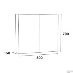 Spiegelkast Dual Exclusive Line 80cm Legno Calore -Thuis Badkamer spiegelkast dual exclusive line 80cm tech 2