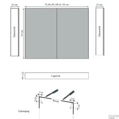 Spiegelkast Sanicare Qlassics 90 Cm 2 Deuren Zijdeglans Wit -Thuis Badkamer spiegelkast sanicare qlassics 90 cm 2 deuren zijdeglans wit tech 1