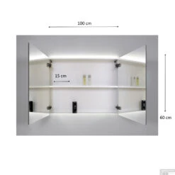 Spiegelkast Sanicare Qlassics Ambiance 100 Cm 2 Deuren Antraciet -Thuis Badkamer spiegelkast sanicare qlassics ambiance 100 cm 2 deuren tech 1 1