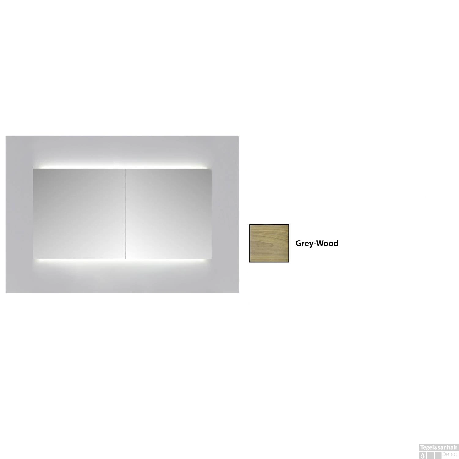 Spiegelkast Sanicare Qlassics Ambiance 100 Cm 2 Deuren Grey-Wood 4 Spiegelkast Sanicare Qlassics Ambiance 100 Cm 2 Deuren Grey-Wood - Afbeelding 4