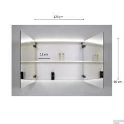 Spiegelkast Sanicare Qlassics Ambiance 120 Cm 2 Deuren Zijdeglans Wit -Thuis Badkamer spiegelkast sanicare qlassics ambiance 120 cm 2 deuren tech 1