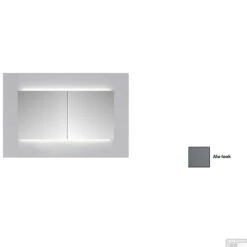 Spiegelkast Sanicare Qlassics Ambiance 120 Cm 2 Deuren Alu-Look -Thuis Badkamer spiegelkast sanicare qlassics ambiance 120 cm 2 deuren alu look detail