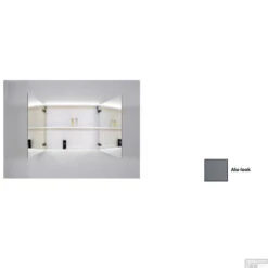 Spiegelkast Sanicare Qlassics Ambiance 120 Cm 2 Deuren Alu-Look -Thuis Badkamer spiegelkast sanicare qlassics ambiance 120 cm 2 deuren alu look detail1