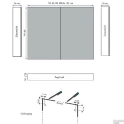Spiegelkast Sanicare Qlassics Ambiance 120 Cm 2 Deuren Hoogglans Wit -Thuis Badkamer spiegelkast sanicare qlassics ambiance 120 cm 2 deuren hoogglans wit tech