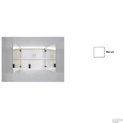 Spiegelkast Sanicare Qlassics Ambiance 120 Cm 2 Deuren Zijdeglans Wit -Thuis Badkamer spiegelkast sanicare qlassics ambiance 120 cm 2 deuren zijdeglans wit detail1