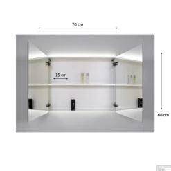 Spiegelkast Sanicare Qlassics Ambiance 70 Cm 2 Deuren Grey-Wood -Thuis Badkamer spiegelkast sanicare qlassics ambiance 70 cm 2 deuren tech 1