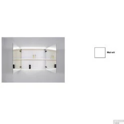 Spiegelkast Sanicare Qlassics Ambiance 90 Cm 2 Deuren Zijdeglans Wit -Thuis Badkamer spiegelkast sanicare qlassics ambiance 90 cm 2 deuren zijdeglans wit detail1