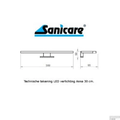 Spiegelverlichting Sanicare LED Anna 30 Cm Mat Zwart -Thuis Badkamer spiegelverlichting sanicare led anna 30 cm mat zwart tech