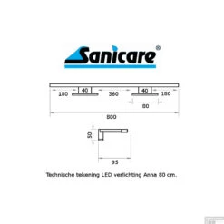 Spiegelverlichting Sanicare LED Anna 5 Watt 80 Cm Chroom 9 Spiegelverlichting Sanicare LED Anna 5 Watt 80 Cm Chroom -Thuis Badkamer spiegelverlichting sanicare led anna 80 cm mat zwart tech 1