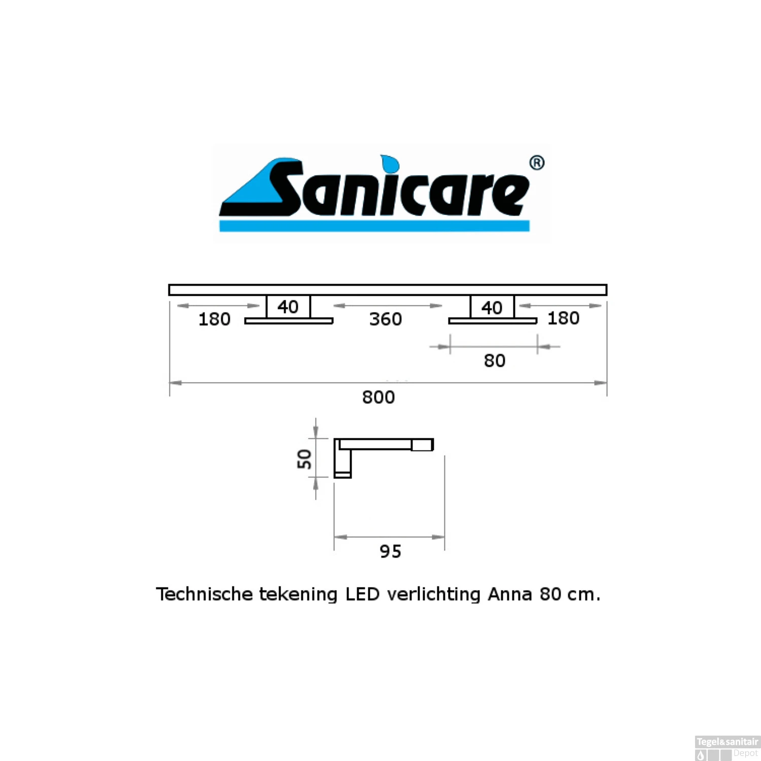 Spiegelverlichting Sanicare LED Anna 5 Watt 80 Cm Chroom 5 Spiegelverlichting Sanicare LED Anna 5 Watt 80 Cm Chroom - Afbeelding 5