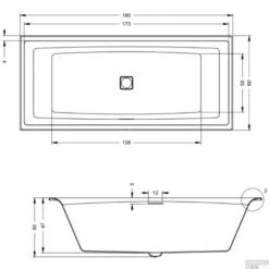 Ligbad Riho Still Square Met LED En Hoofdsteun 180x80 Cm Acryl Wit (Links En Rechts) -Thuis Badkamer still square 180x80 t1 rechts 1 1