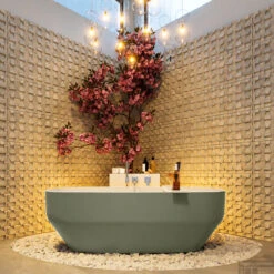 STONE Vrijstaand Bad 170x75cm Kleur Army / Talc -Thuis Badkamer stone 3 00010