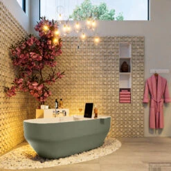 STONE Vrijstaand Bad 170x75cm Kleur Army / Talc -Thuis Badkamer stone 4 00010