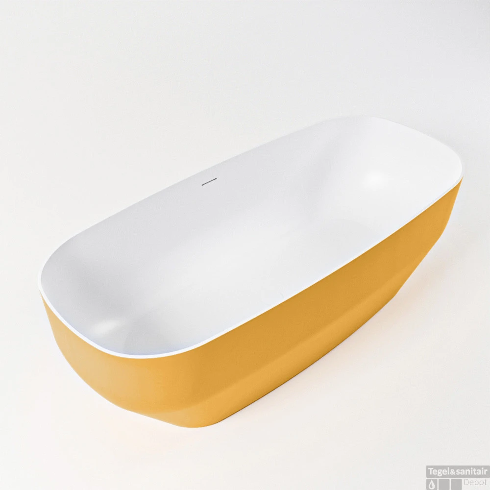 STONE Vrijstaand Bad 170x75cm Kleur Ocher / Talc 1 STONE Vrijstaand Bad 170x75cm Kleur Ocher / Talc