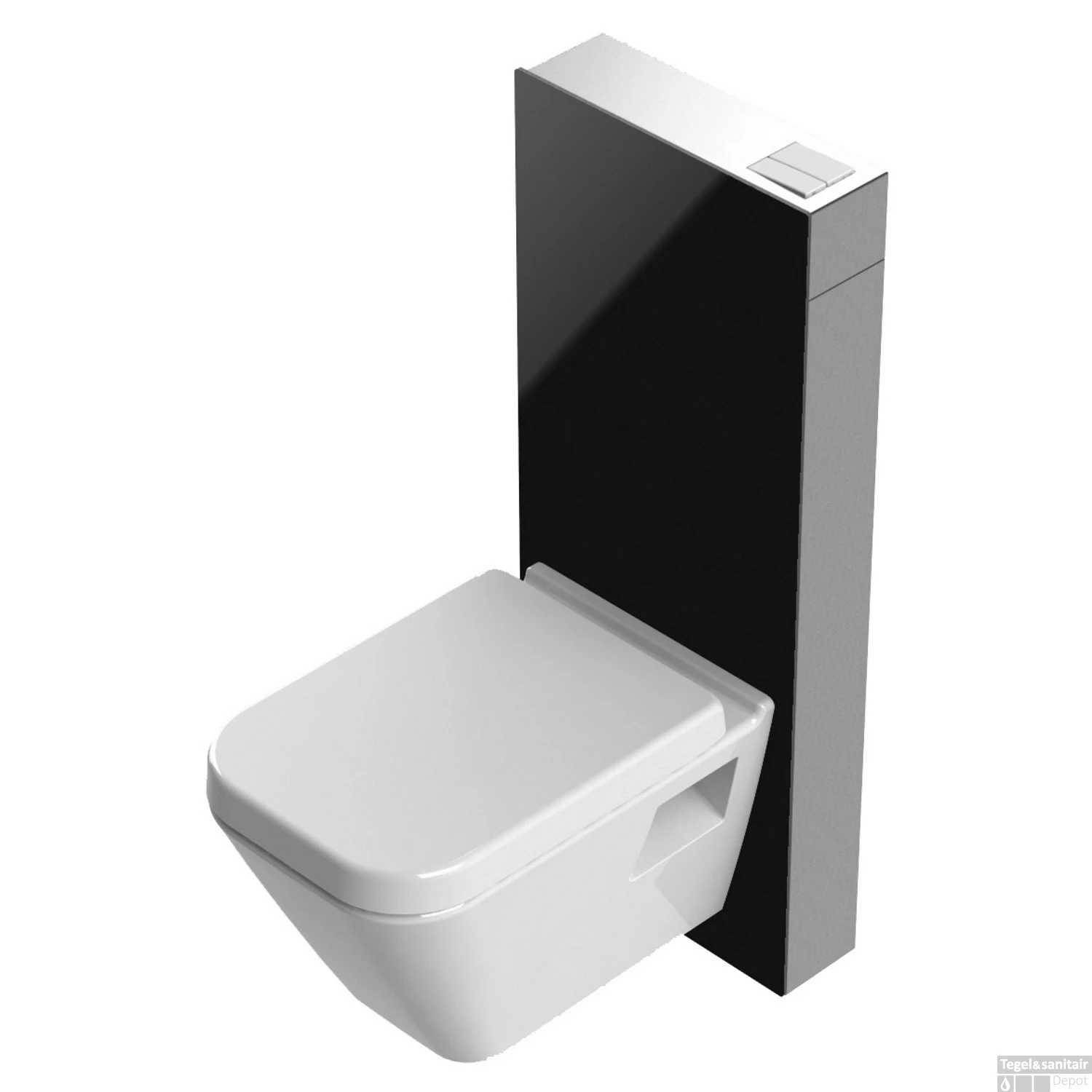 Opbouwreservoir Boss & Wessing Hadoka Zwart Glas (voor PK Toilet)