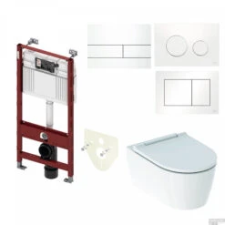 TECE Profile Inbouwreservoir Toiletset Geberit ONE Rimless Diepspoel Turboflush Wit Met Drukplaat -Thuis Badkamer tece profile inbouwreservoir toiletset geberit one rimless diepspoel turboflush wit met drukplaat shop