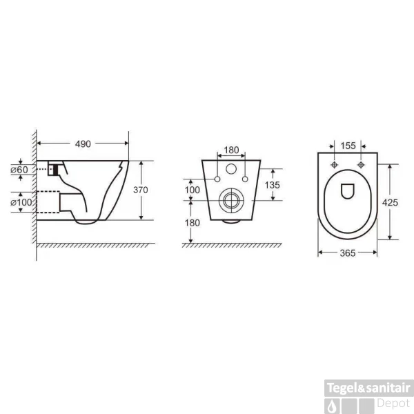 Wandcloset Best Design Piazza Morrano Rimfree Inclusief Zitting Mat Zwart 2 Wandcloset Best Design Piazza Morrano Rimfree Inclusief Zitting Mat Zwart - Afbeelding 2
