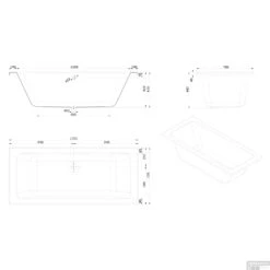 Whirlpool Boss & Wessing Dahlia Silent 2 170x75cm Enkel Systeem -Thuis Badkamer technische tekening dahlia 170x75 tech 2
