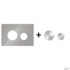 Drukplaat Front En Toetsen TECE Loop Voor WC-Bediening Glas Titanium -Thuis Badkamer titanium geborsteldrvs