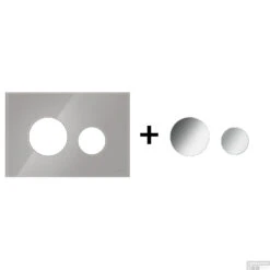 Drukplaat Front En Toetsen TECE Loop Voor WC-Bediening Glas Titanium -Thuis Badkamer titanium glanzendchroom