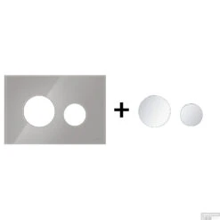 Drukplaat Front En Toetsen TECE Loop Voor WC-Bediening Glas Titanium -Thuis Badkamer titanium matchroom