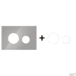 Drukplaat Front En Toetsen TECE Loop Voor WC-Bediening Glas Titanium -Thuis Badkamer titanium matwit