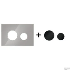 Drukplaat Front En Toetsen TECE Loop Voor WC-Bediening Glas Titanium -Thuis Badkamer titanium zwart