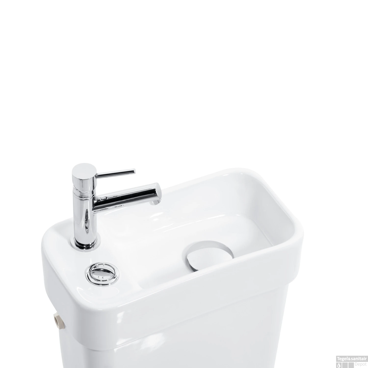 ALLIBERT Toilet Met Ingebouwde Fontein Keramiek Wit (inclusief Kraan En Afvoer) 2 ALLIBERT Toilet Met Ingebouwde Fontein Keramiek Wit (inclusief Kraan En Afvoer) - Afbeelding 2