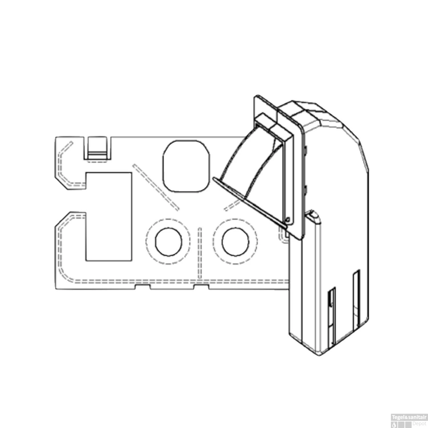 Toiletblokhouder Tbv Geberit Up100 (delta Drukplaten) 3 Toiletblokhouder Tbv Geberit Up100 (delta Drukplaten) - Afbeelding 3
