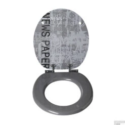 Toiletzitting Allibert Decor Newspaper 37,3x6,1x45,2 Cm MDF Inox Scharnieren