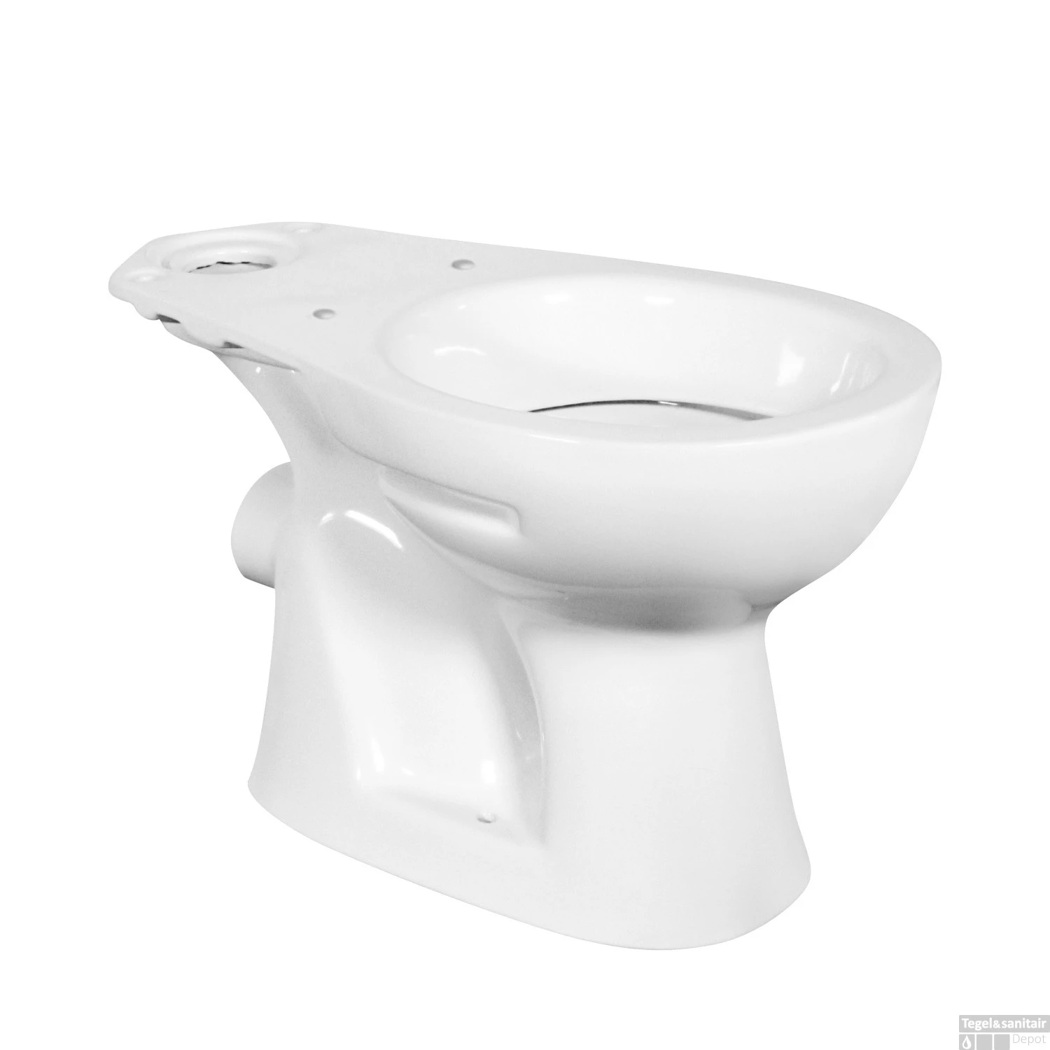 Toiletpot Staand Boss & Wessing Aqua Met Sproeier Muur Aansluiting Wit