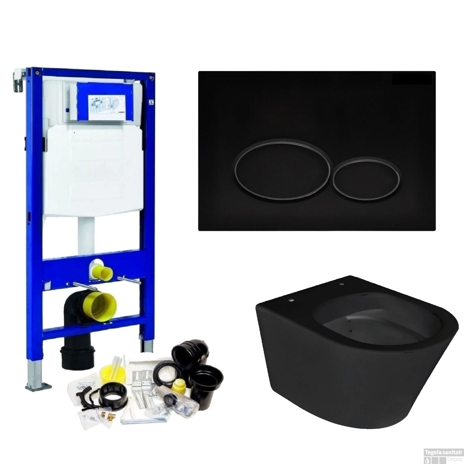 Geberit UP320 Toiletset Set45 Wiesbaden Vesta Rimless Mat Zwart Met Matzwarte Drukplaat 10 Geberit UP320 Toiletset Set45 Wiesbaden Vesta Rimless Mat Zwart Met Matzwarte Drukplaat - Afbeelding 10