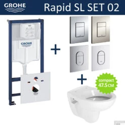 Grohe Rapid SL Toiletset Set02 B&W Compact Met Grohe Arena Of Skate Drukplaat