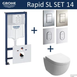 Grohe Rapid SL Toiletset Set14 B&W Zero Diepspoel Met Grohe Arena Of Skate Drukplaat