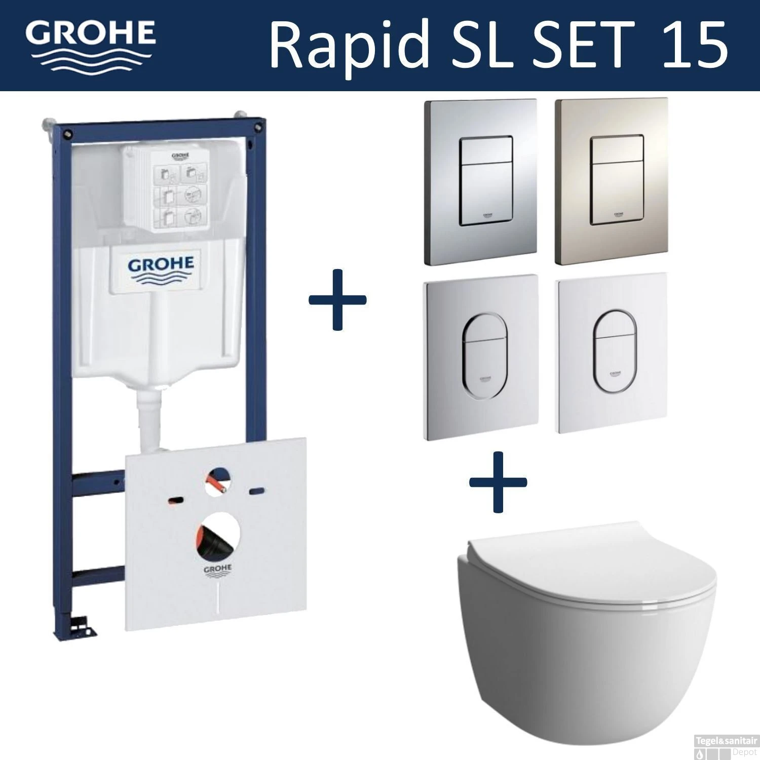 Grohe Rapid SL Toiletset Set15 B&W Zero Rim-ex Met Grohe Arena Of Skate Drukplaat 1 Grohe Rapid SL Toiletset Set15 B&W Zero Rim-ex Met Grohe Arena Of Skate Drukplaat